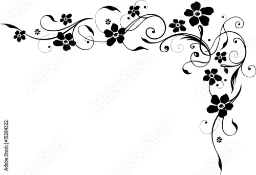 Blumen, Blüten filigran, schwarz