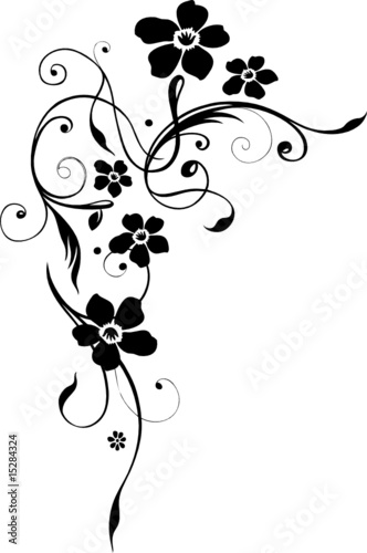 Blumen, Blüten filigran, schwarz