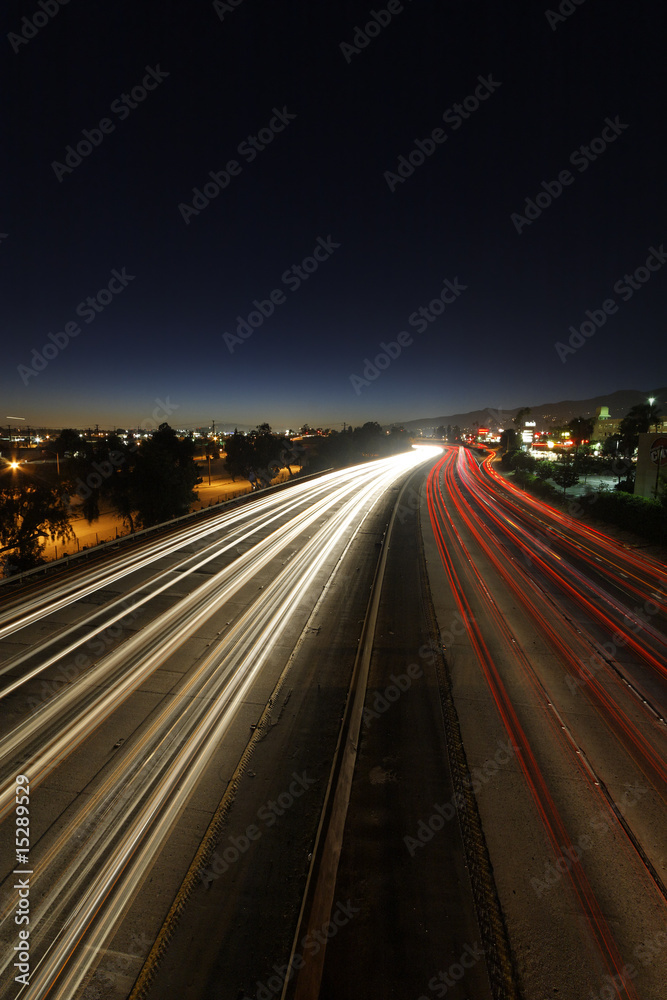 Time Lapse of Traffic at Dusk on the 5 Freeway in Los Angeles