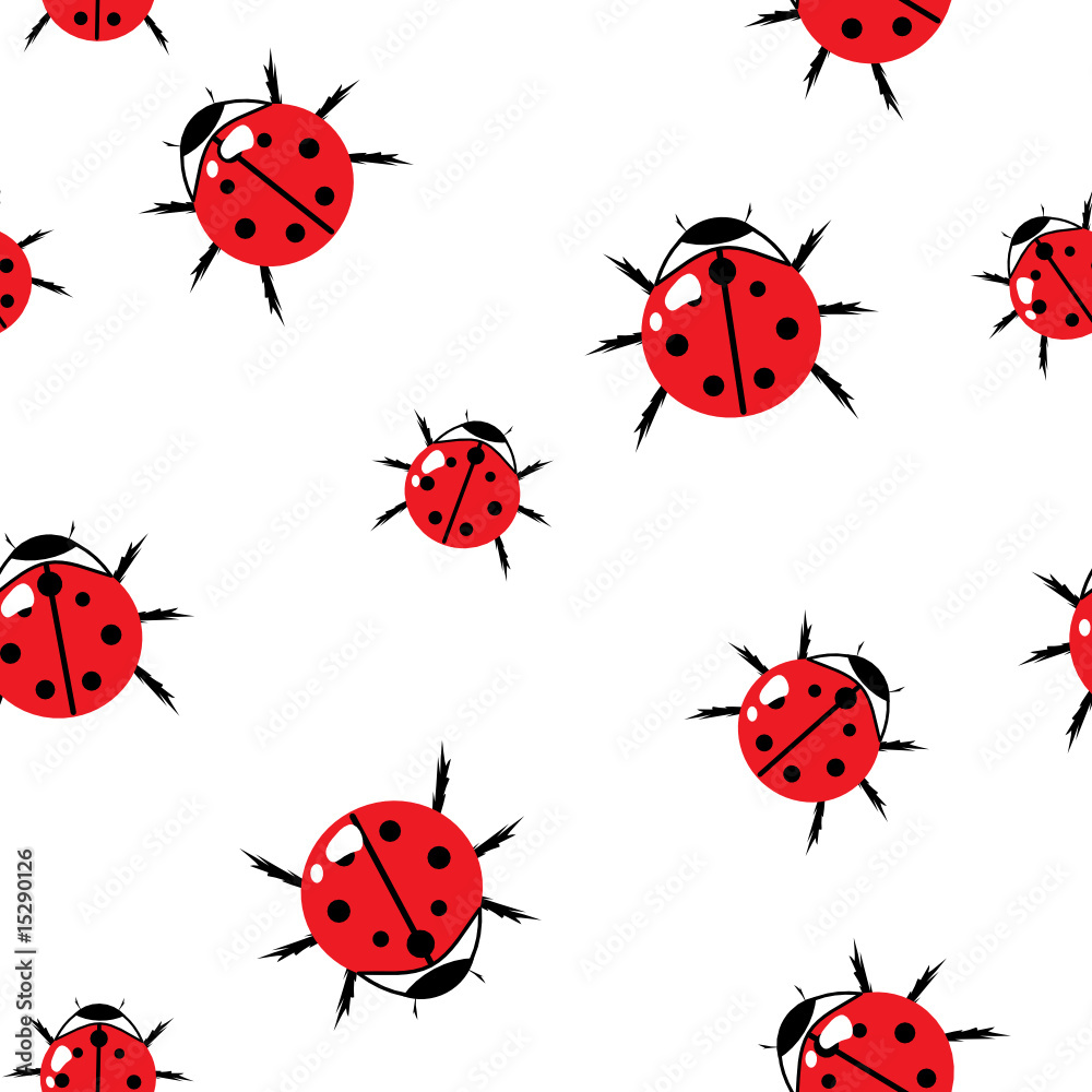 Fototapeta premium Abstract red bugs background. Seamless. Vector illustration.