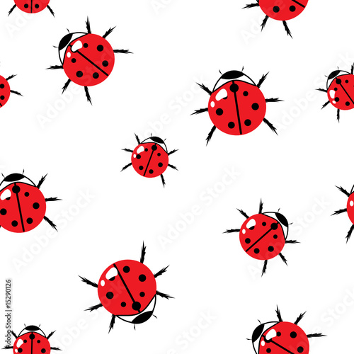Abstract red bugs background. Seamless. Vector illustration.