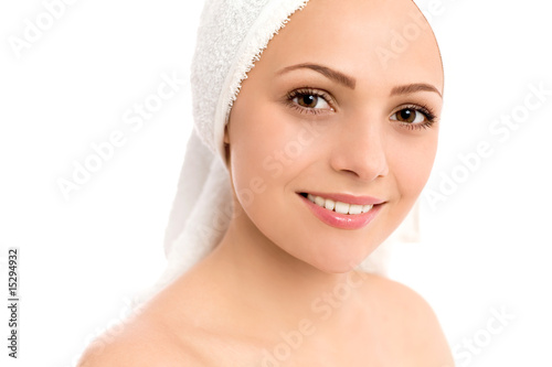 Woman wearing towel