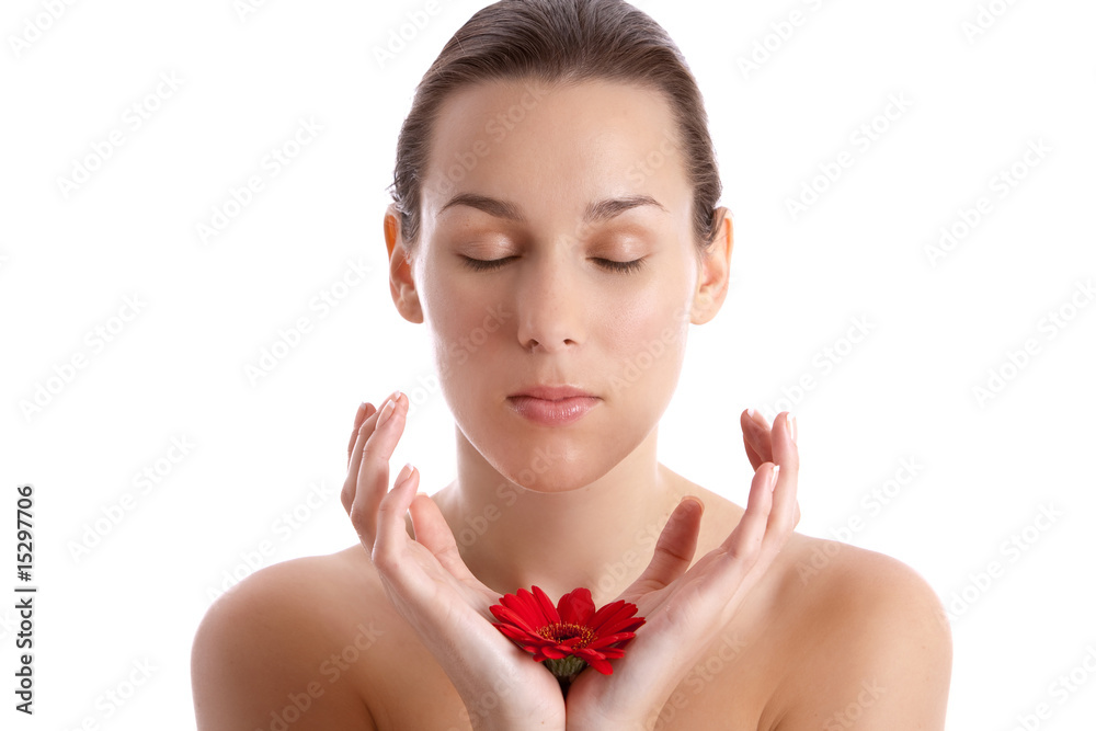 Beautiful woman with flower Beautiful woman with flower