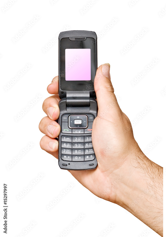 Close up of mobile telephone in hand Close up of mobile telephone in hand