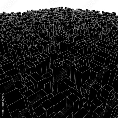 Abstract Urban City Boxes From Cube Vector 01