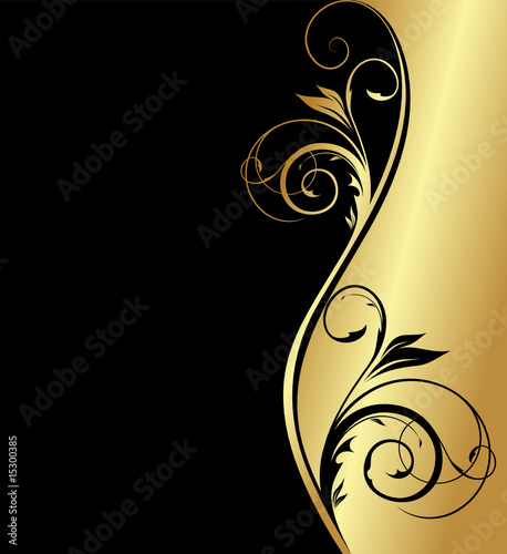 golden floral background for design