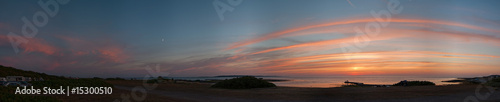 Coastline sunset panorama
