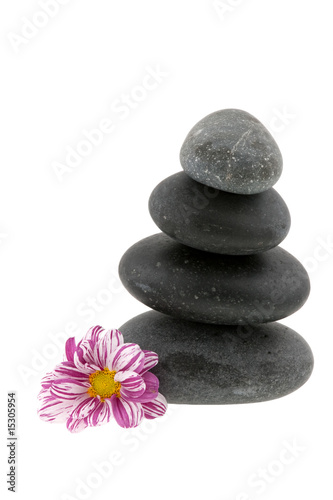 Hot stones with flower