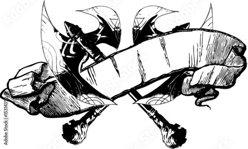 Battle Axe Banner Illustration