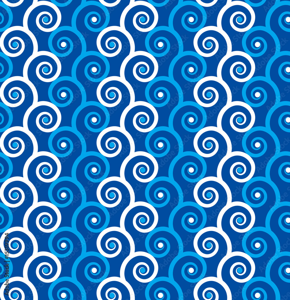 Seamless blue spirals background