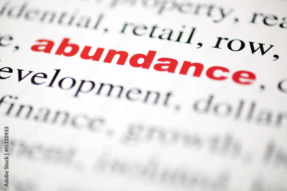mot abundance abondance lettre rouge texte flou mot abundance abondance lettre rouge texte flou