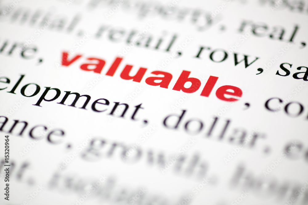mot valuable de valeur texte flou mot rouge mot valuable de valeur texte flou mot rouge