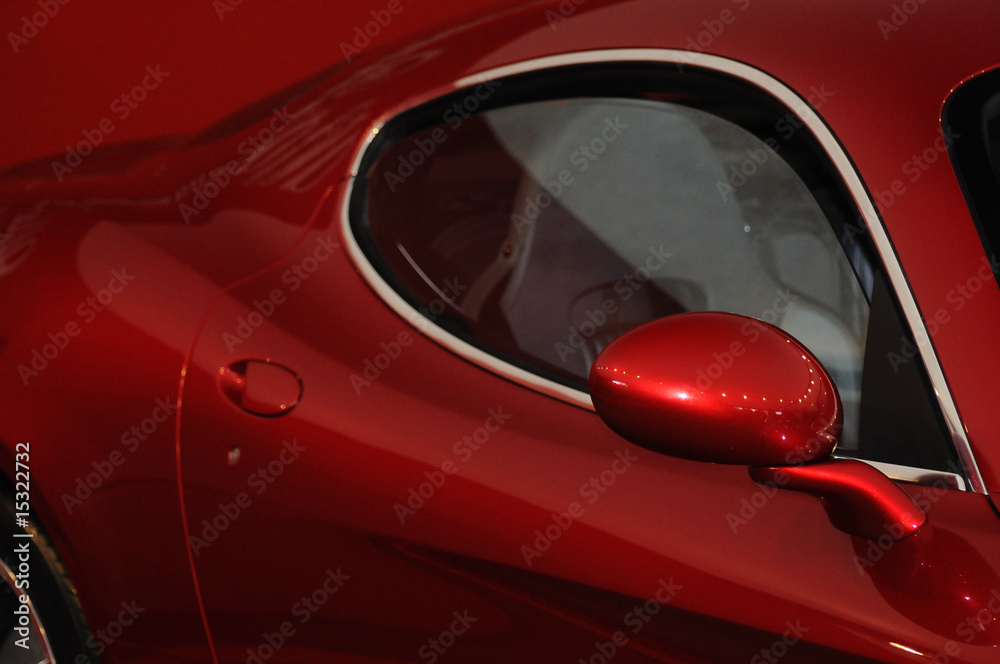 Red sports car - obrazy, fototapety, plakaty 