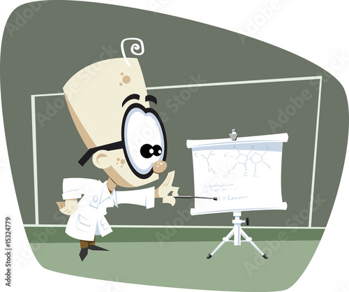 Retro Cartoon Science Professor