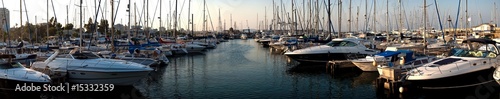 series of panoramic images from the harbor with yachts at dusk © Vladimir Makhonin