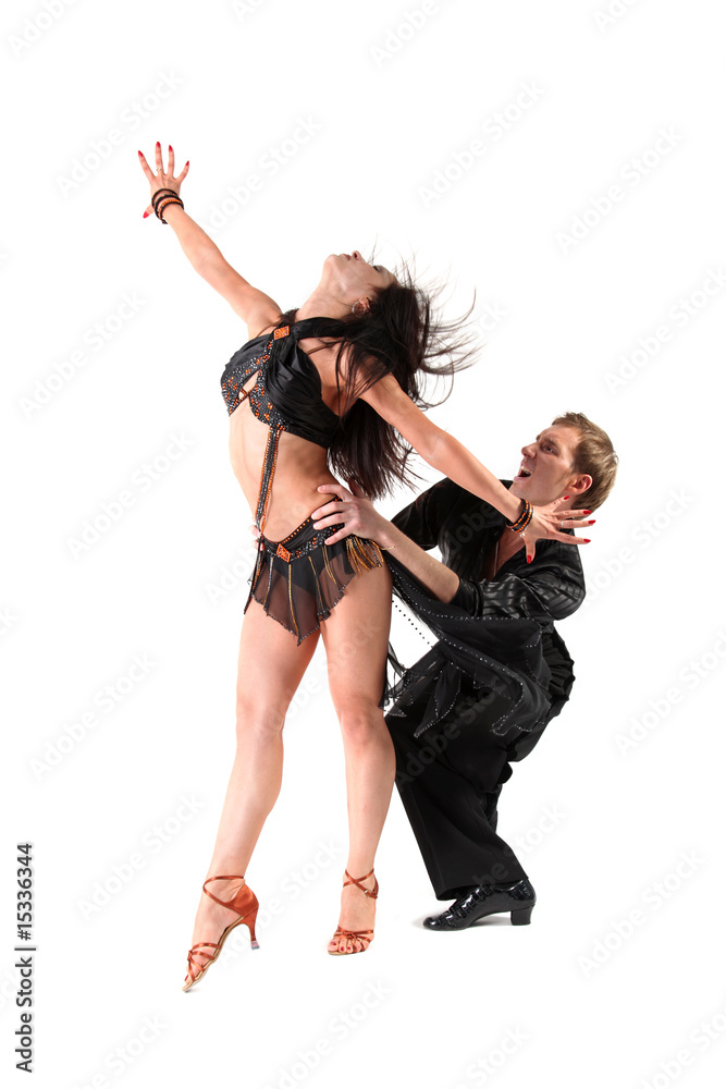 dancers in action isolated on white