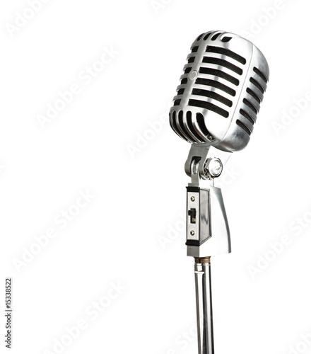 Fotografia microphone metal white background