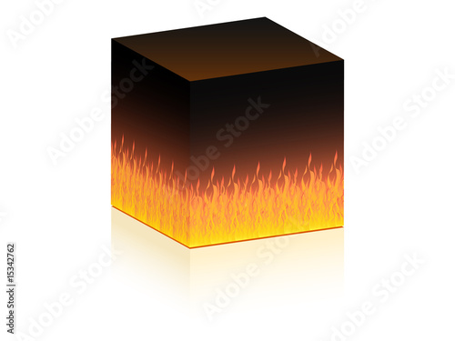 box on fire vector illustration