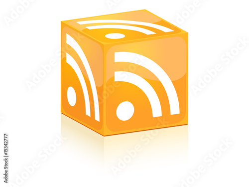 Rss on box - vector illustration