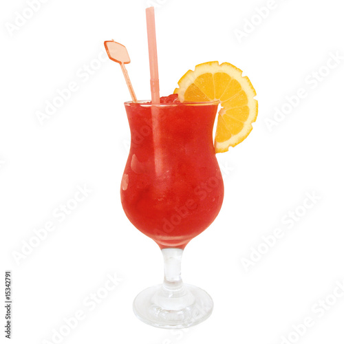 Strawberry Daiquiri Cocktail isolated on white background