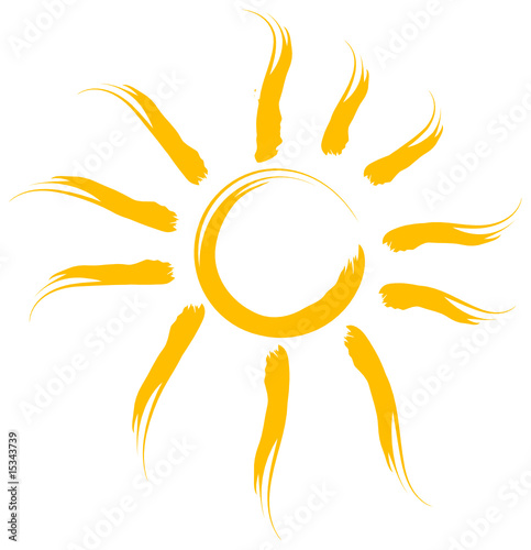 Sonne gemalt Pinsel