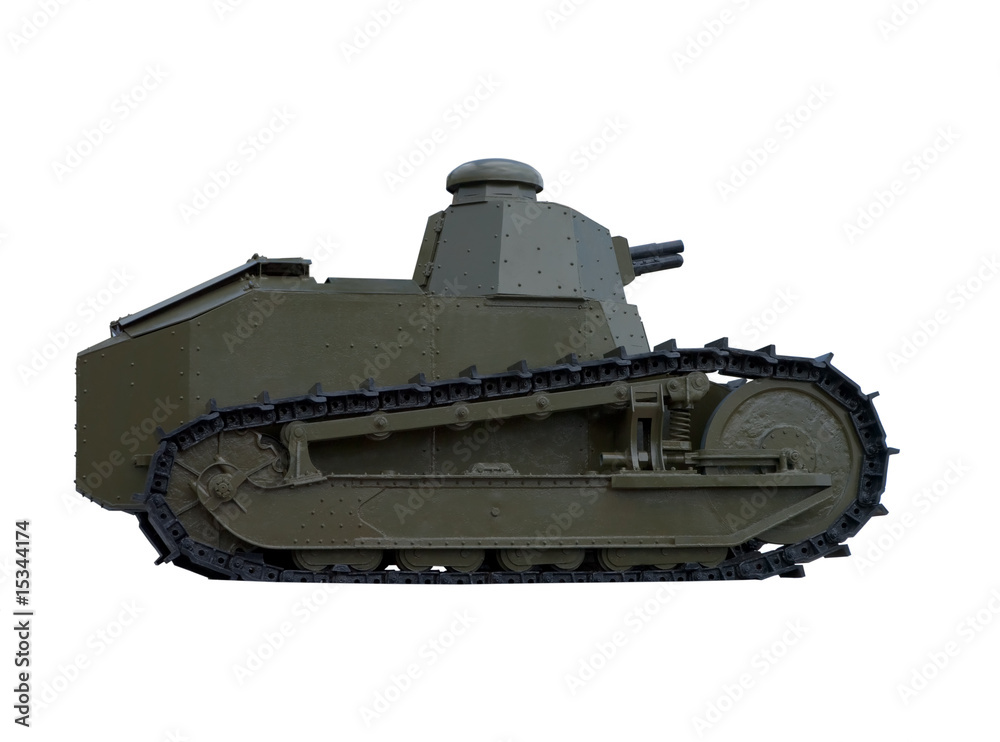 isolated old tank with clipping path