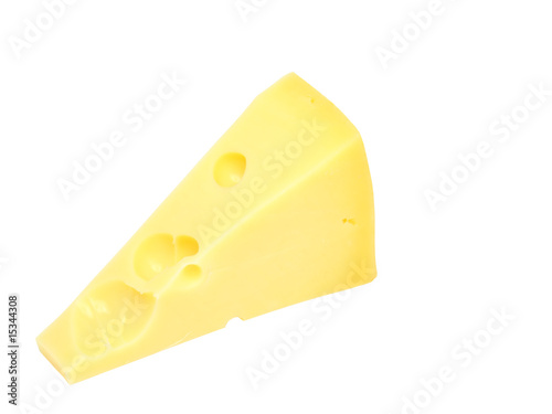 Piece of fresh cheese on white background. Isolated