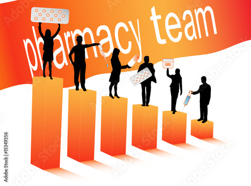 Illustration of pharmacy team
