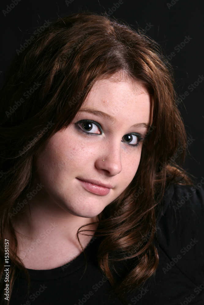 portrait of pretty teenage girl with long hair portrait of pretty teenage girl with long hair