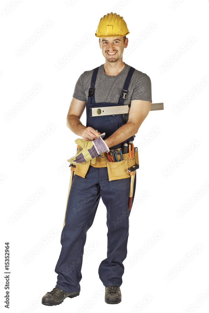handyman wearing gloves handyman wearing gloves