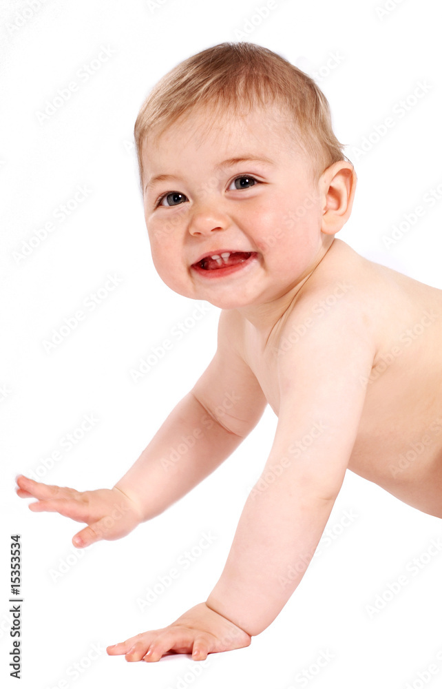 The smiling child creeps The smiling child creeps