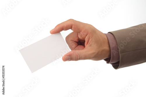 hand mit visitenkarte businesskarte