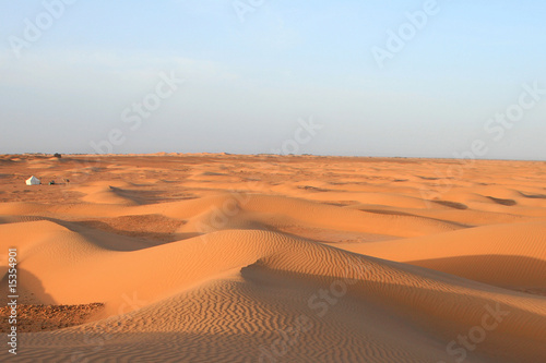 Tente berb  re dans les dunes du Sahara