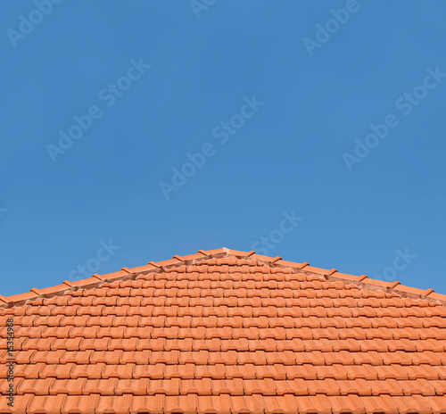 Tiled Rooftop on Blue Sky