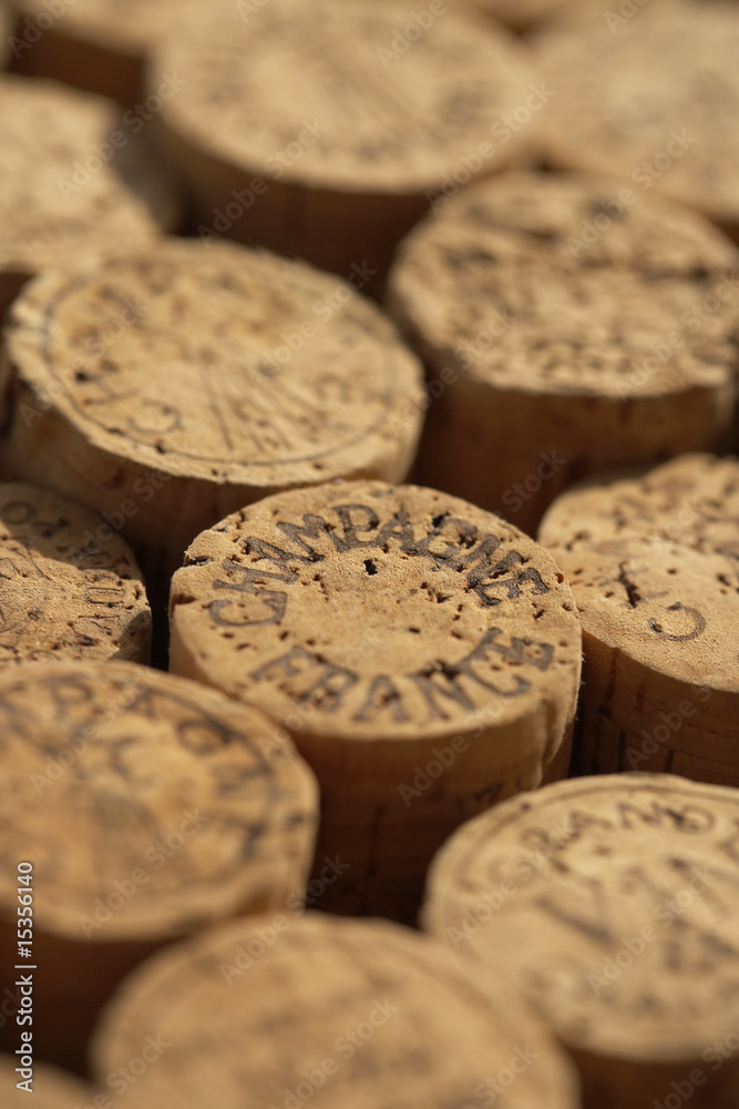collection of champagne corks