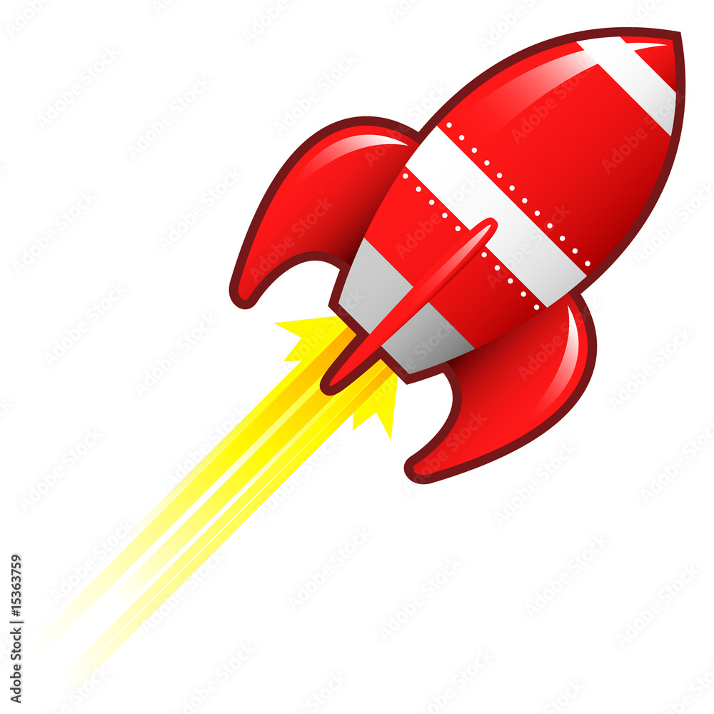 Obraz premium Retro rocket ship illustration