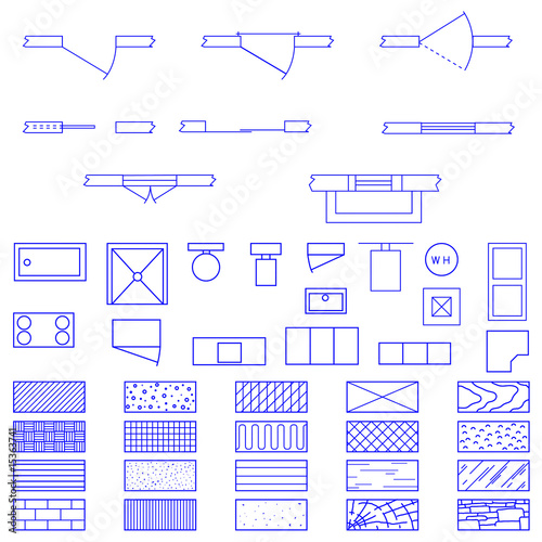 Blueprint symbols used by architects