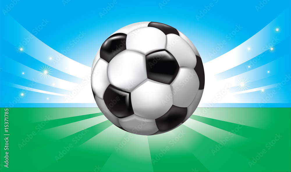 vector background with soccer ball on the stadium