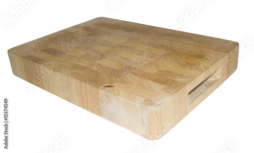 wooden chopping board isolated on white