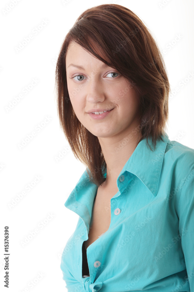 Happy woman face smiling