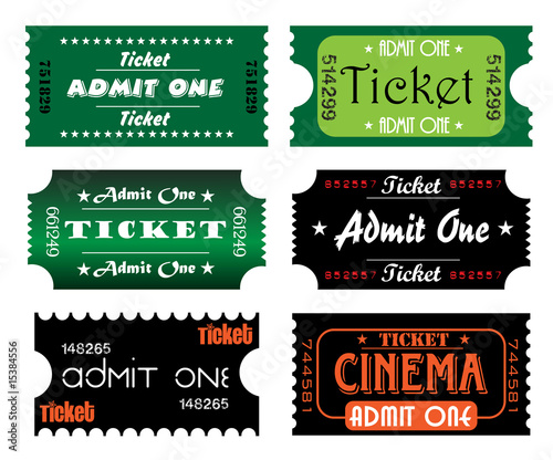 Colorful tickets
