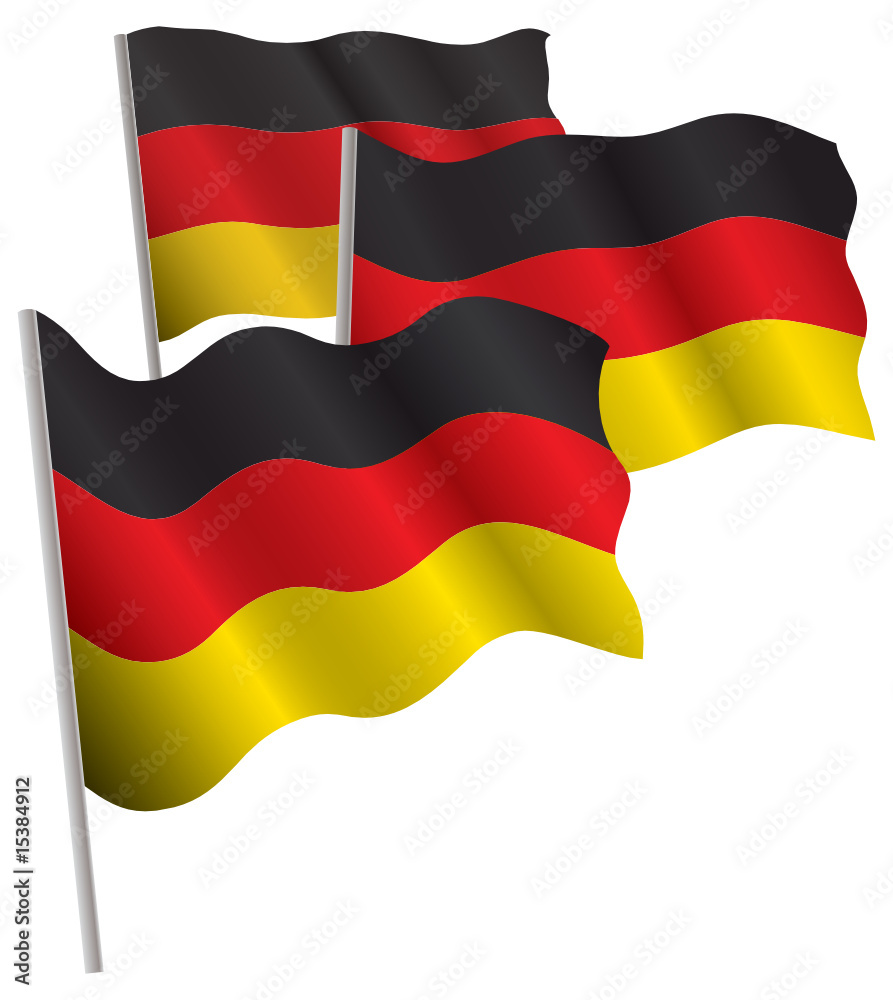 Germany 3d flag. Vector illustration. Isolated on white. Germany 3d flag. Vector illustration. Isolated on white.