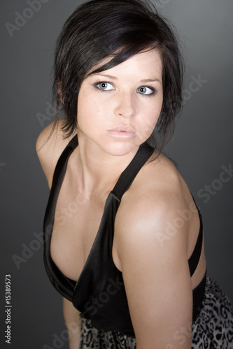 Studio Shot of a Stunning Brunette Teen