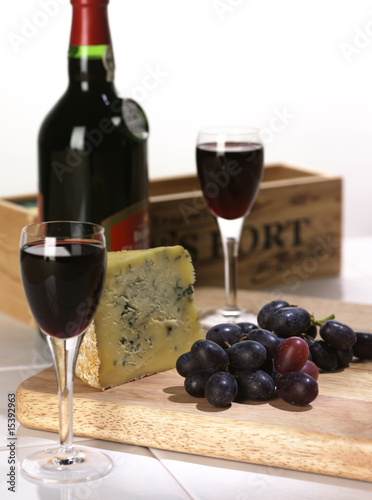 Bright christmas port and cheese