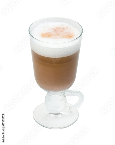 cappuccino cup.coffee on a white