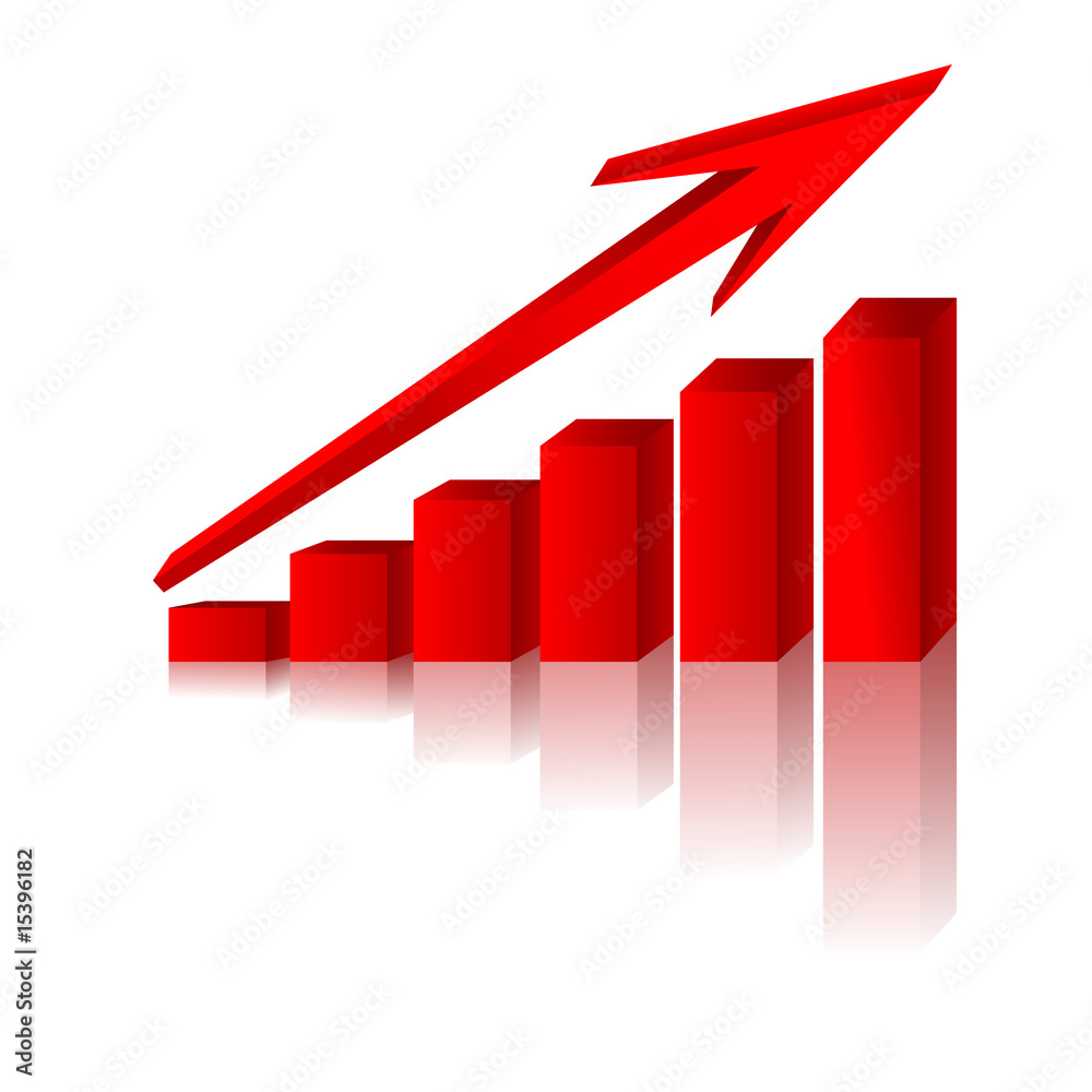 3d graph showing rise in profits or earnings vector 3d graph showing rise in profits or earnings vector