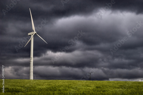 wind energy before dramatic sky