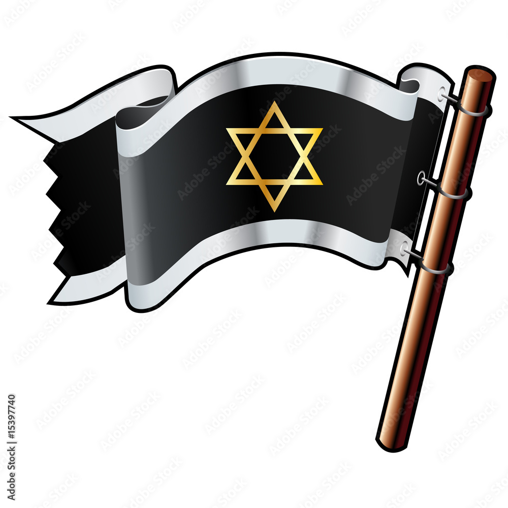 Star of David Jewish religious icon on pirate flag