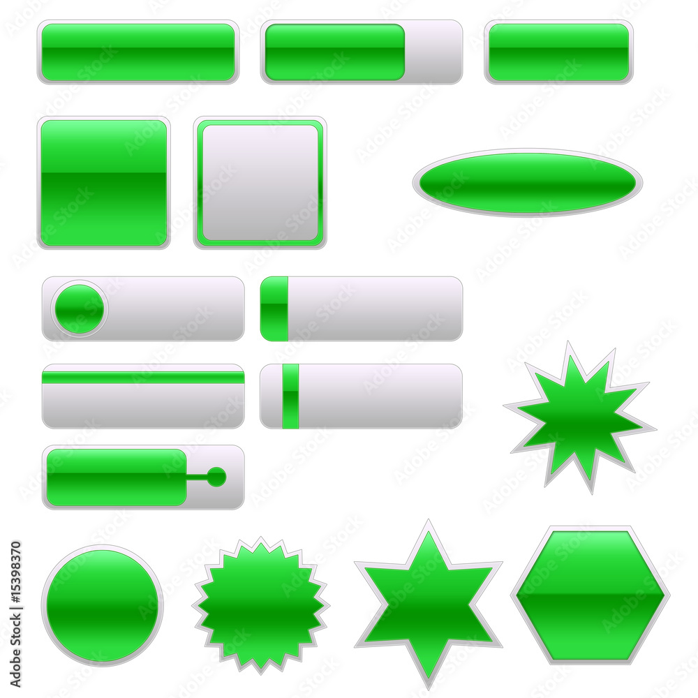 Buttons / Schaltflächen / Störer beschreibbar grün Buttons / Schaltflächen / Störer beschreibbar grün
