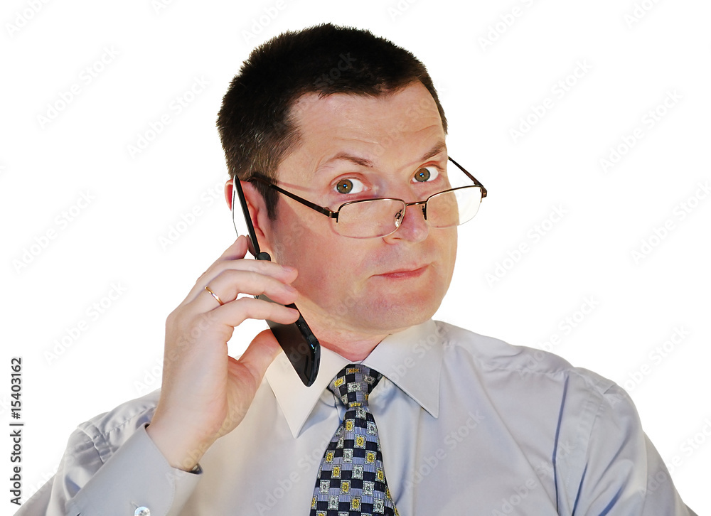man in glasses with a cell phone man in glasses with a cell phone